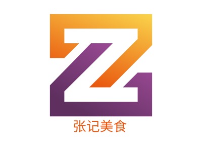 张记美食店铺logo头像设计