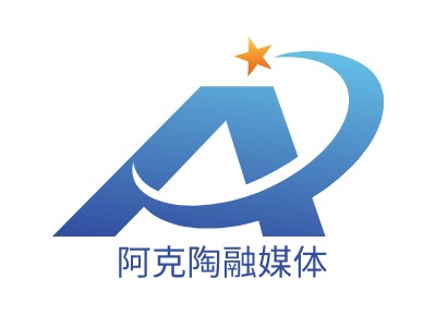  阿克陶融媒体logo标志设计