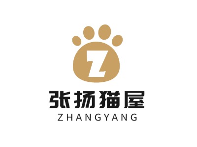 张扬猫屋门店logo设计