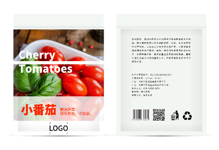 紅色實景農產品包裝袋設計
