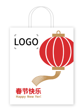 简约喜庆春节红灯笼元素手提袋设计