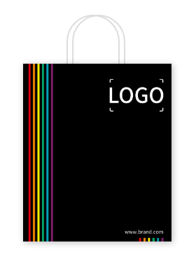 彩色线条商务手提袋设计