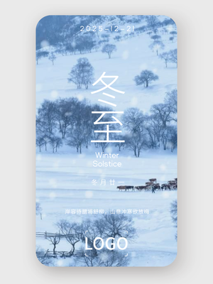 简约实景 24节气 冬至 海报设计