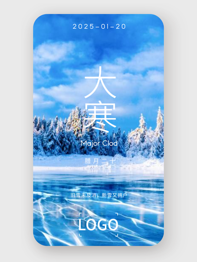 簡約實景 24節(jié)氣 大寒 海報設(shè)計