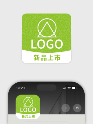 绿色活泼底纹logo头像设计