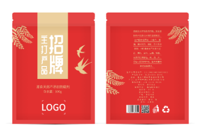 红色传统中国风包装袋设计