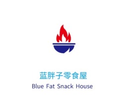 蓝胖子零食屋品牌logo设计
