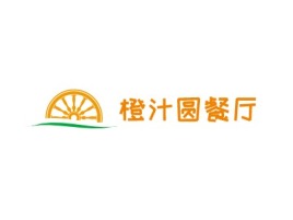 橙汁圆餐厅店铺logo头像设计