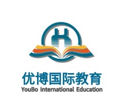 优博国际教育logo标志设计