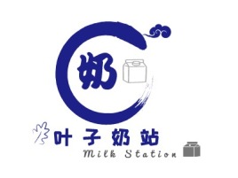 Milk Station店铺logo头像设计