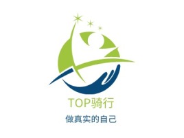 TOP骑行logo标志设计
