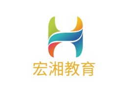 宏湘教育logo标志设计