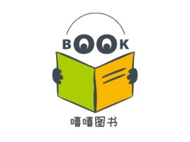嘻嘻图书logo标志设计