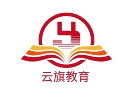 云旗教育logo标志设计
