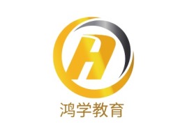 鸿学教育logo标志设计