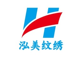 泓美纹绣门店logo设计