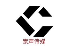 崇声传媒logo标志设计
