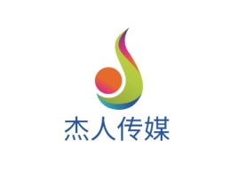 杰人传媒logo标志设计