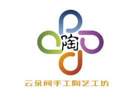 云朵间手工陶艺工坊logo标志设计