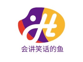重庆会讲笑话的鱼logo标志设计