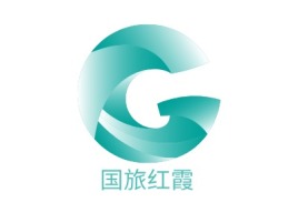 国旅红霞logo标志设计