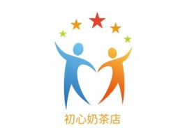 初心奶茶店logo标志设计