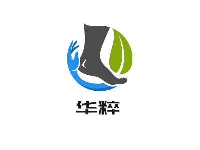 华粹养生logo标志设计