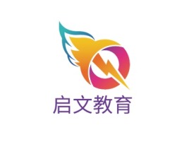 江苏启文教育logo标志设计