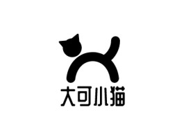 大可小猫logo标志设计