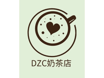 DZC奶茶店LOGO设计