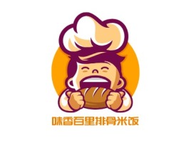 味香百里排骨米饭店铺logo头像设计