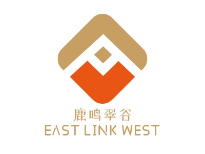 鹿鸣翠谷EAST LINK WEST公司logo设计