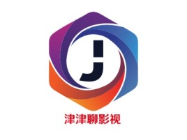 津津聊影视logo标志设计