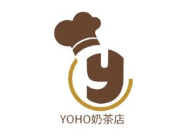 YOHO奶茶店店铺logo头像设计