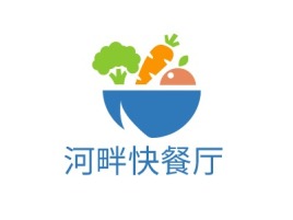 河畔快餐厅店铺logo头像设计