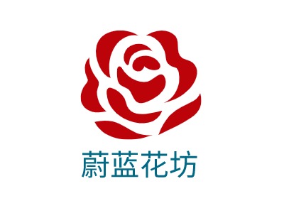 蔚蓝花坊婚庆门店logo设计