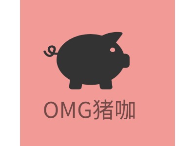 OMG猪咖门店logo设计