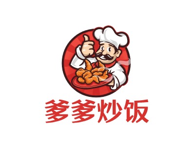 爹爹炒饭店铺logo头像设计