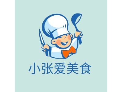 小张爱美食店铺logo头像设计