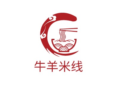 牛羊米线店铺logo头像设计