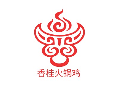 香桂火锅鸡店铺logo头像设计