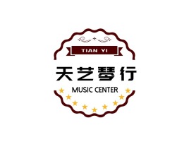 天艺琴行logo标志设计