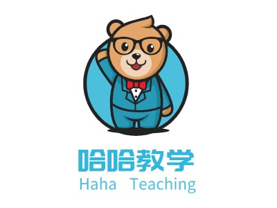 哈哈教学logo标志设计