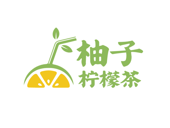 卡通柚子柠檬饮品清新图标标志logo设计
