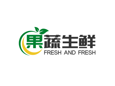 绿色卡通叶子果蔬生鲜图标标志logo设计
