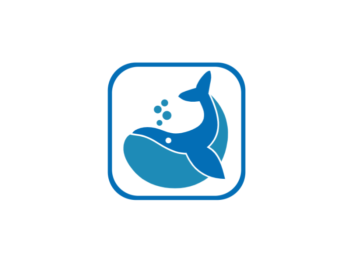时尚炫酷APP图标鲸鱼标志logo设计