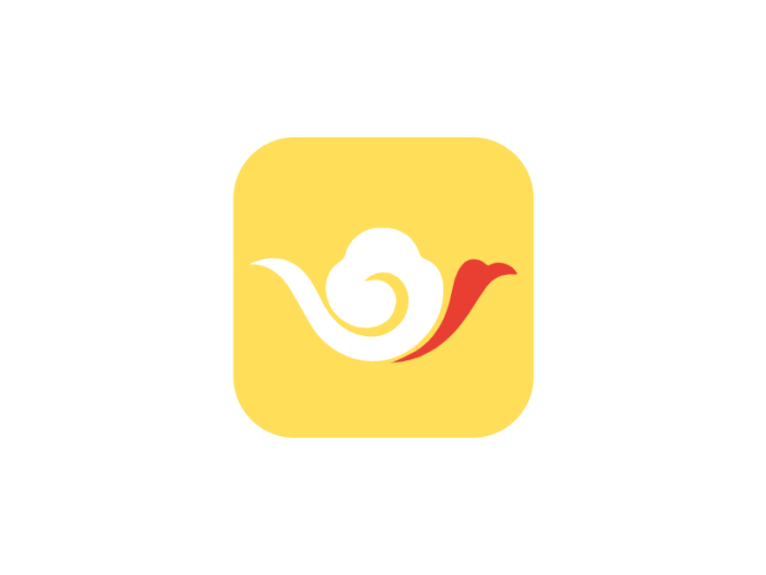 中式喜庆app祥云图标标志logo设计