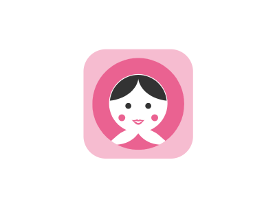 可愛卡通人物母嬰app圖標標志LOGO設計