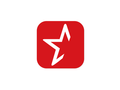 红色五角星音乐app图标标志LOGO设计