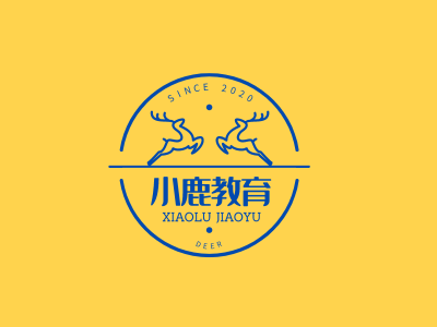 黄色简约活泼幼儿教育徽章图标标志LOGO设计